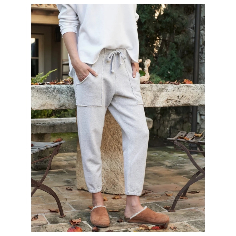 Frank & Eileen Eamon Jogger Sweatpant Gray Drawstring Cropped Cotton XL